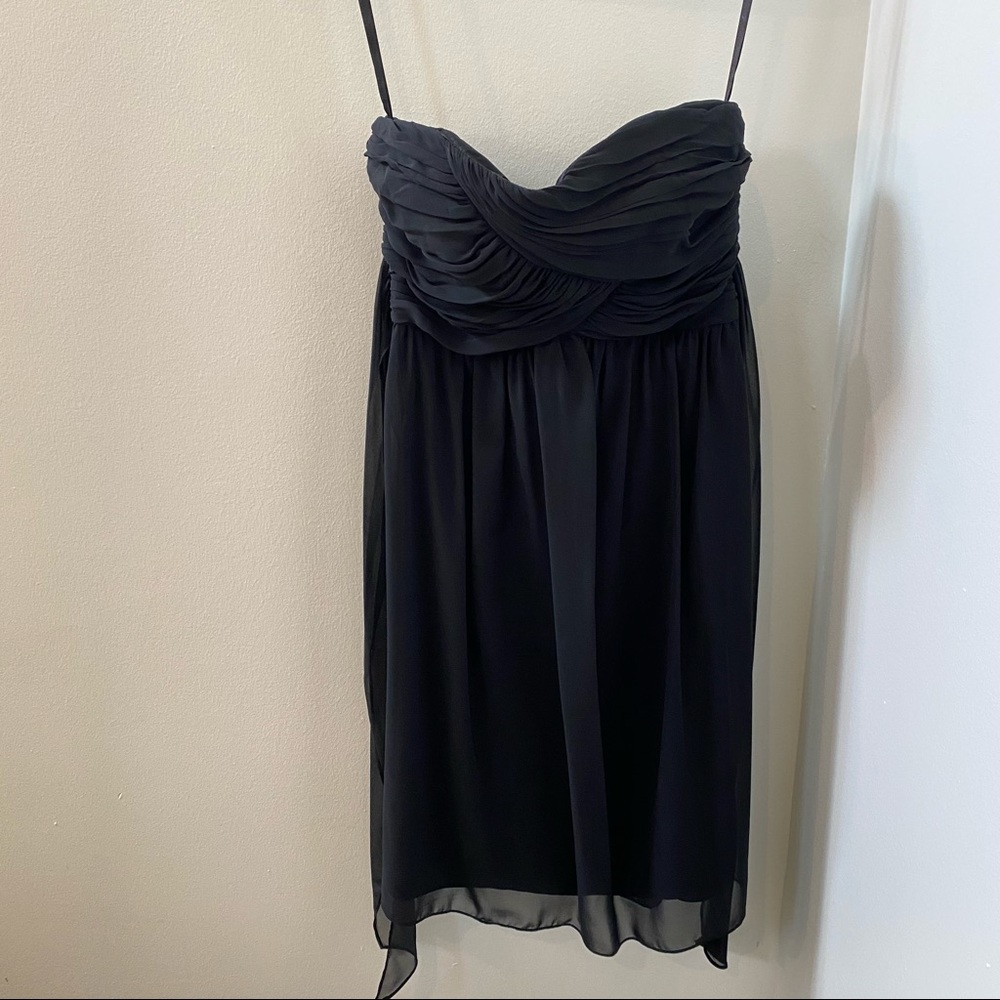 Black babydoll tie back dress
